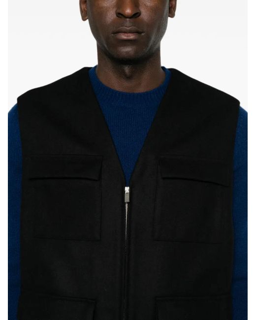 Barena Black Vico Multi-Pocket Gilet for men