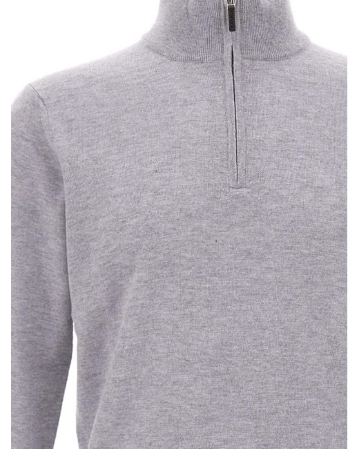 Kangra Gray Half-Zip High-Neck Sweater for men
