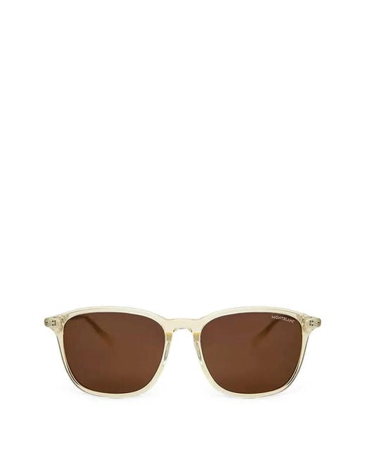 Montblanc Yellow Square-Frame Sunglasses for men