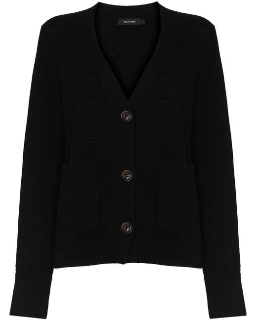 Lisa Yang Cashmere Davvi Oversized V-neck Cardigan in Black | Lyst