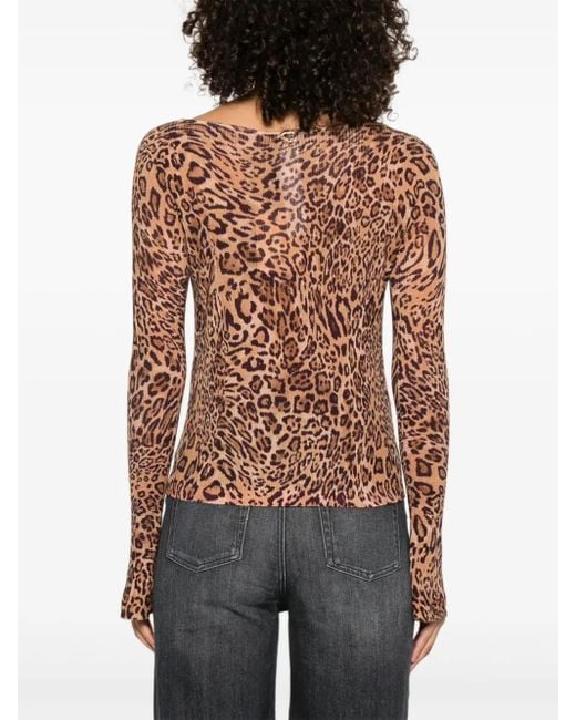 Twinset Brown Oberteil mit Leoparden-Print