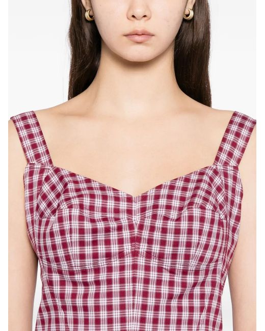 BLAKLACE Purple Straps Checkered Dress