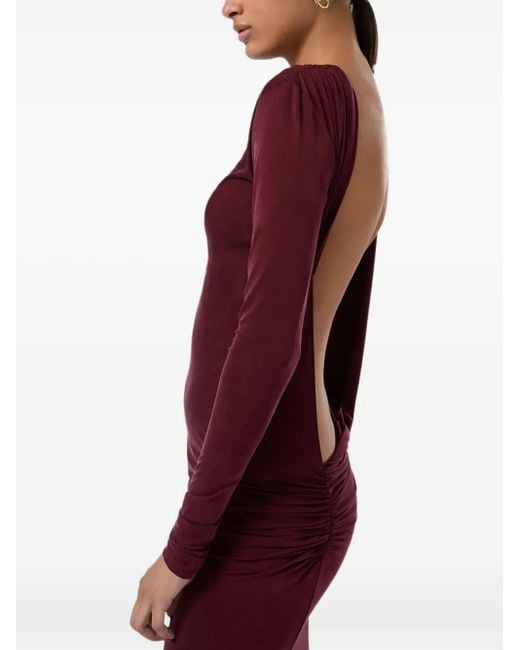 ANDAMANE Purple Open-Back Maxi Dress