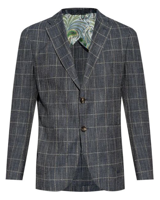 Etro Geruite Blazer in het Gray voor heren