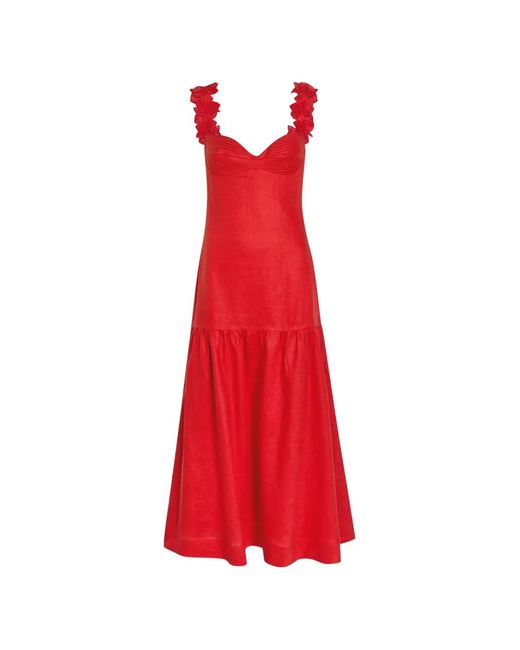 ANDRES OTALORA Maxi Ser Arte Floral-Appliqué Tiered Dress