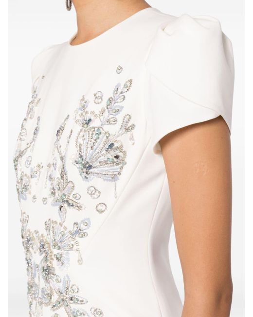 Jenny Packham White Maya Kleid mit Kristallen
