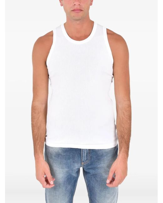 James Perse White La Skate Ribbed Tank Top for men