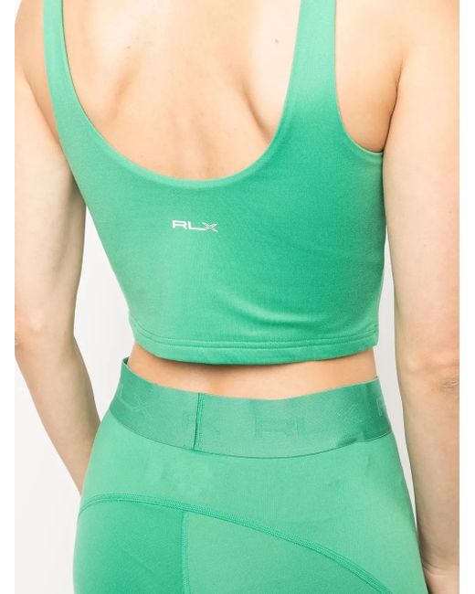 Ralph Lauren Green Scoop-Neck Cropped Tank Top