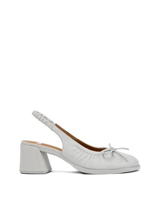 Camper White Kora Heeled Pumps