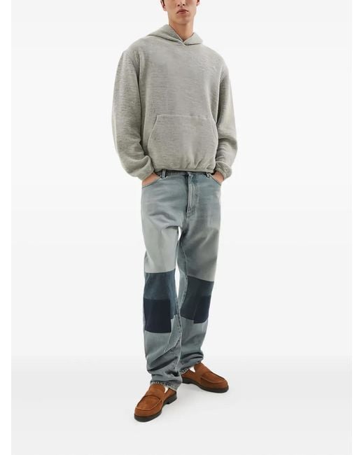 1989 STUDIO Blue Patchwork Regular Jeans for men