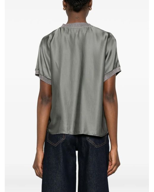 Collection Privée Gray Embellished Crew-Neck Blouse