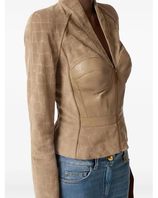 Elisabetta Franchi Natural Suede Jacket
