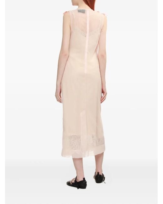 Simone Rocha Midi-Jurk Met Lintkant in het Pink