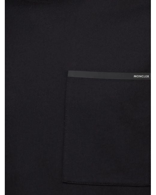 Moncler Black Cotton-Jersey T-Shirt With Chest Pocket for men