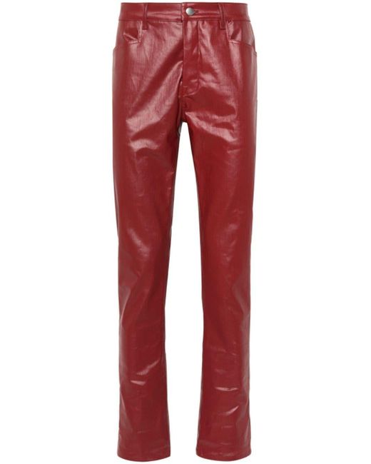 Pantalon fuselé à effet enduit Rick Owens pour homme en coloris Red
