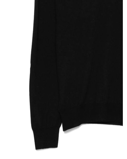 Barba Napoli Black Turtleneck Ribbed-Hem Sweater for men