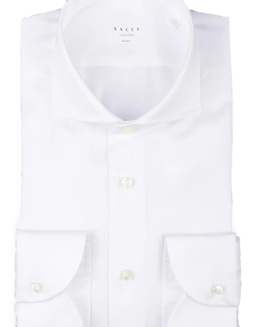 Xacus White Chemise Boutonnée À Col Italien for men