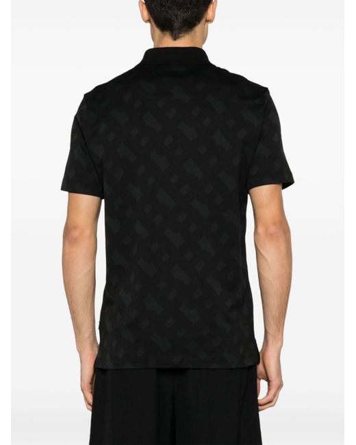 BOSS by Hugo Boss Black Graphic-print Cotton Polo Shirt for men