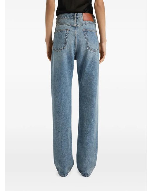 Balmain Blue Straight-Leg Faded Denim Jeans