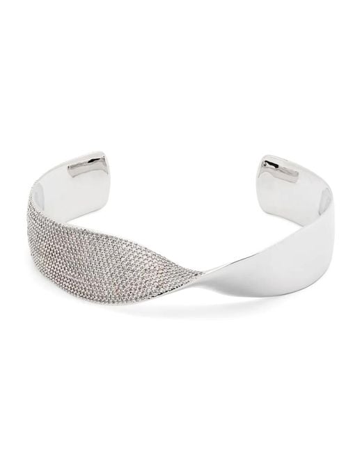 Eddie Borgo White Pavé Torque Collar