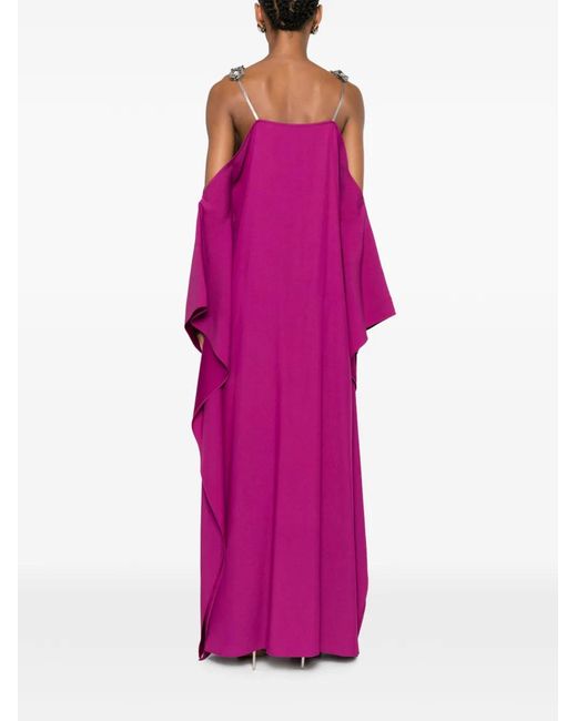 Taller Marmo Pink Crystal-Embellished Cold-Shoulder Dress