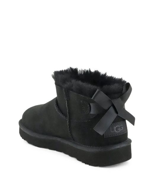 Ugg Black Ultra Mini Bailey Bow Boots