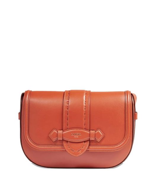 Lancel Red Sienna Stitched Flap Cross Body Bag