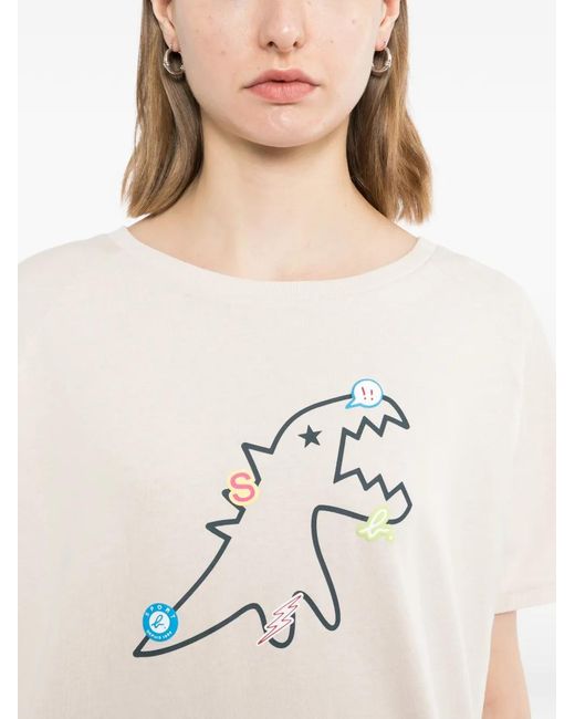 SPORT b. by agnès b. White Outline Dino T-Shirt