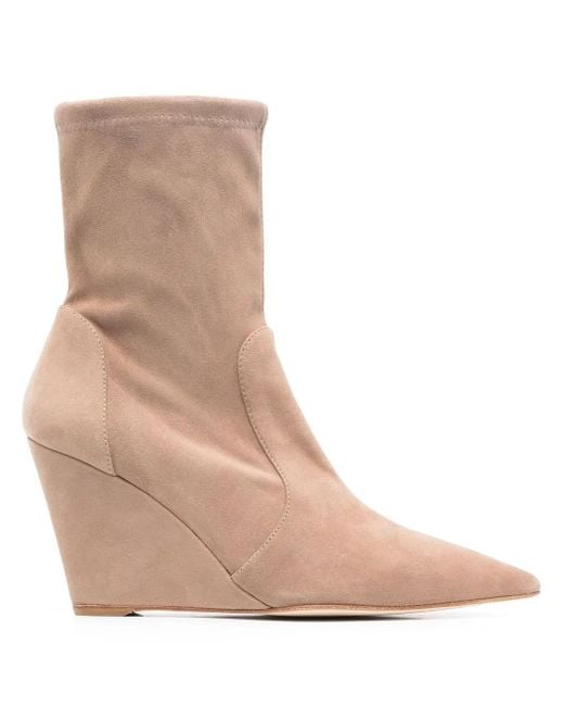 Stuart Weitzman Natural 160Mm Concealed-Wedge Ankle Boots
