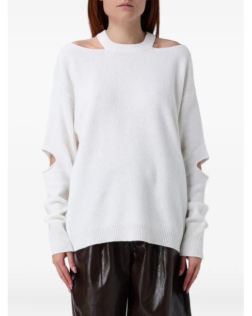 FEDERICA TOSI White Sweatshirt Mit Cut-Out