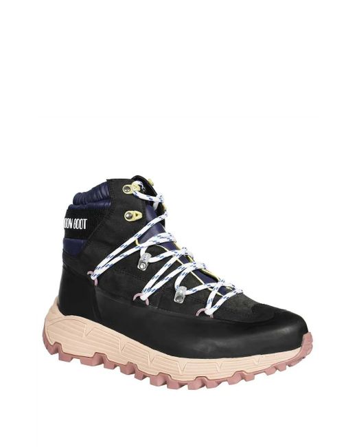 Moon Boot Black Lace-Up Ankle Boots for men