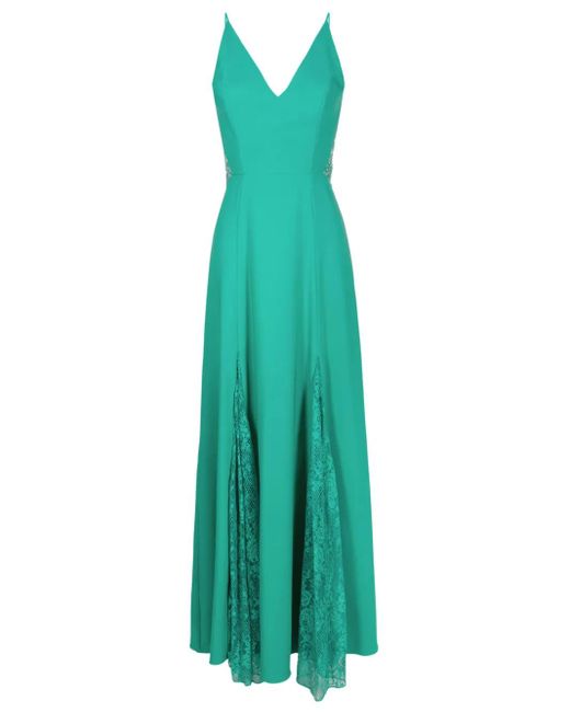 Lethicia Bronstein Georgia レースパネル マキシドレス Green