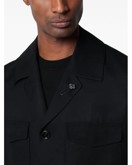 Lardini Black Flap-Pocket Shirt Jacket for men