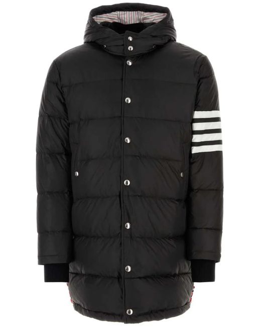 Thom Browne Black 4-Bar Padded Coat for men