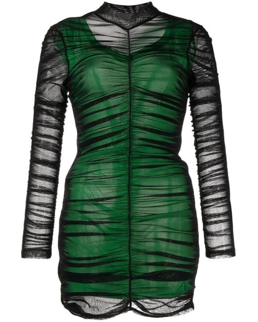 Alexander Wang Green Double Layer Ruched Dress