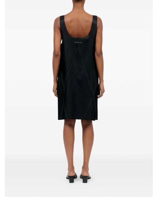 MM6 by Maison Margiela Black V-Neck Panelled Mini Dress