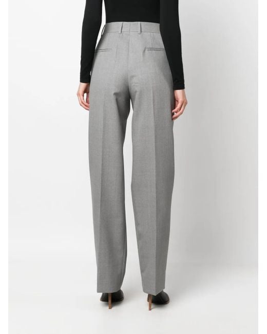 ARMARIUM Gray High-Waist Straight-Leg Trousers