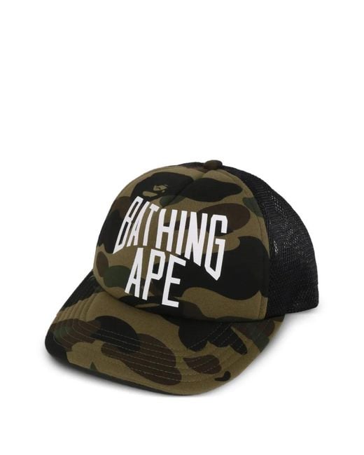 A Bathing Ape Black 1St Camo Baseball Cap for men