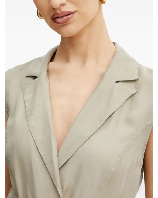 Guess Natural Notched-Collar Belted Playsuit