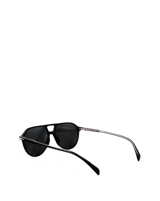 David Beckham Black Pilot-Frame Sunglasses for men