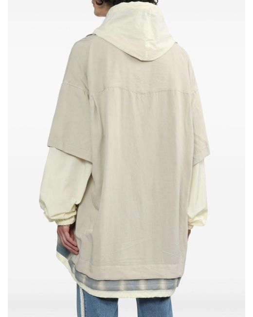 Maison Mihara Yasuhiro White Triple-layered Hooded Shirt for men