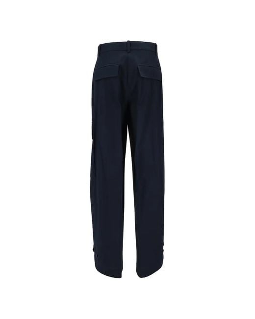 P.A.R.O.S.H. Blue Button Cargo Trousers