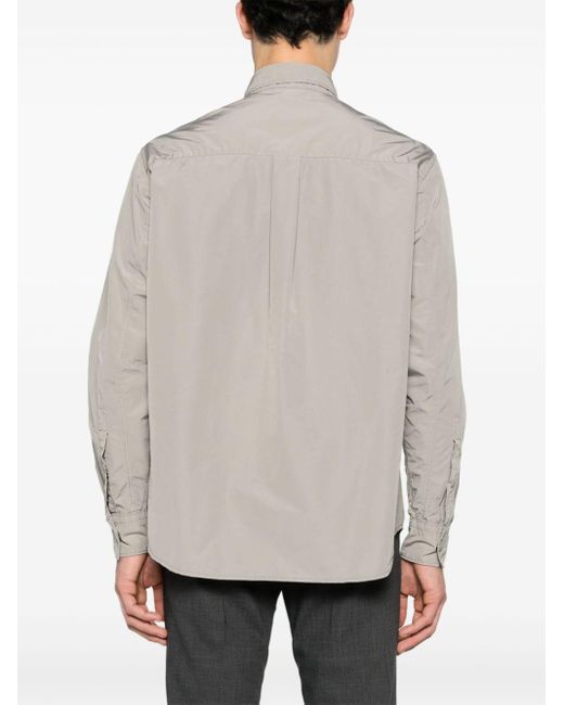 Aspesi White Crinkled Reflective Shirt for men