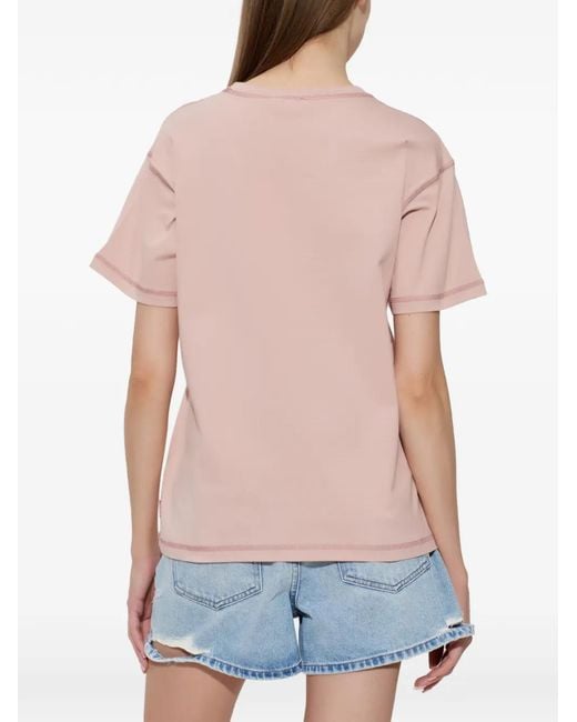 DIESEL Pink T-Normy Topstitch Logo T-Shirt