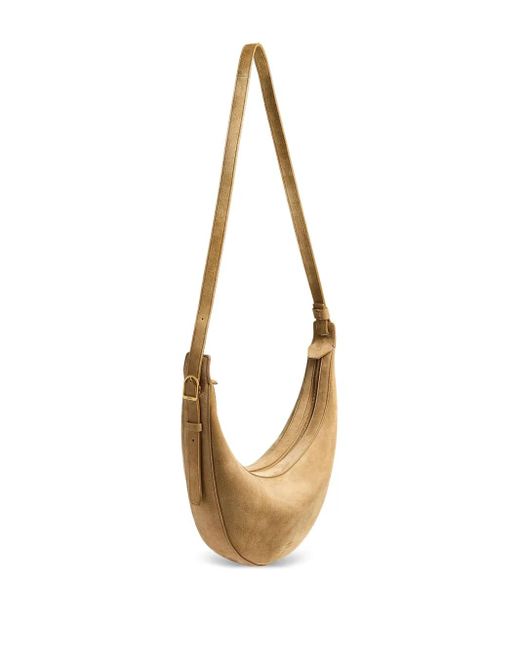 Khaite White Mall Augustina Crescent Zip-Top Shoulder Bag