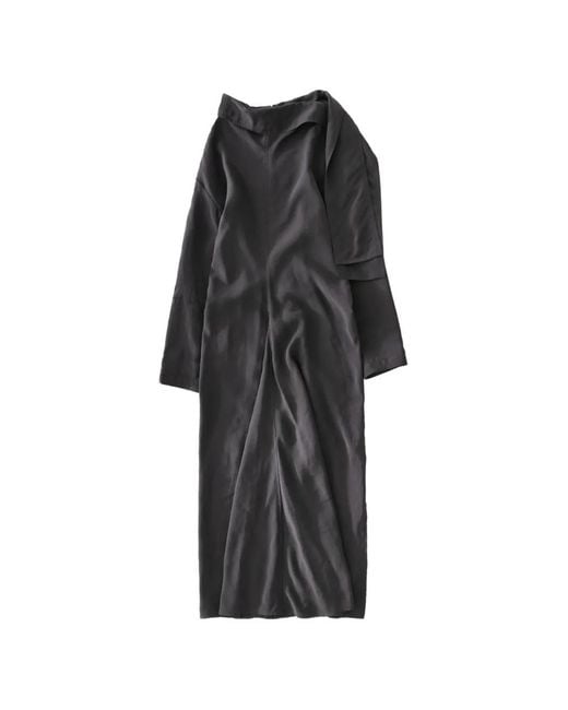 Studio Nicholson Women's Black Robe Asymétrique À Liens À Nouer À La Nuque