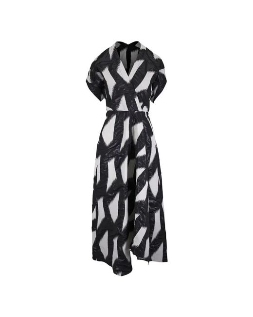 Zero + Maria Cornejo White Patterned V-Neck Dress
