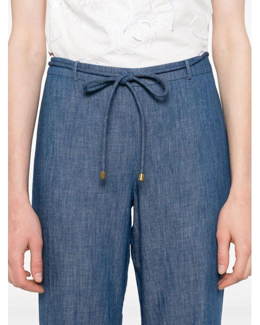 Zimmermann Blue Coco Embroidered Trousers