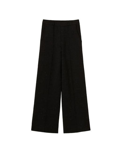 Twinset Black Knit Trousers With Sequins