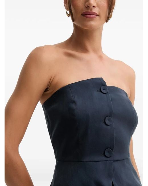 Pedro Del Hierro Madrid Blue Strapless Top